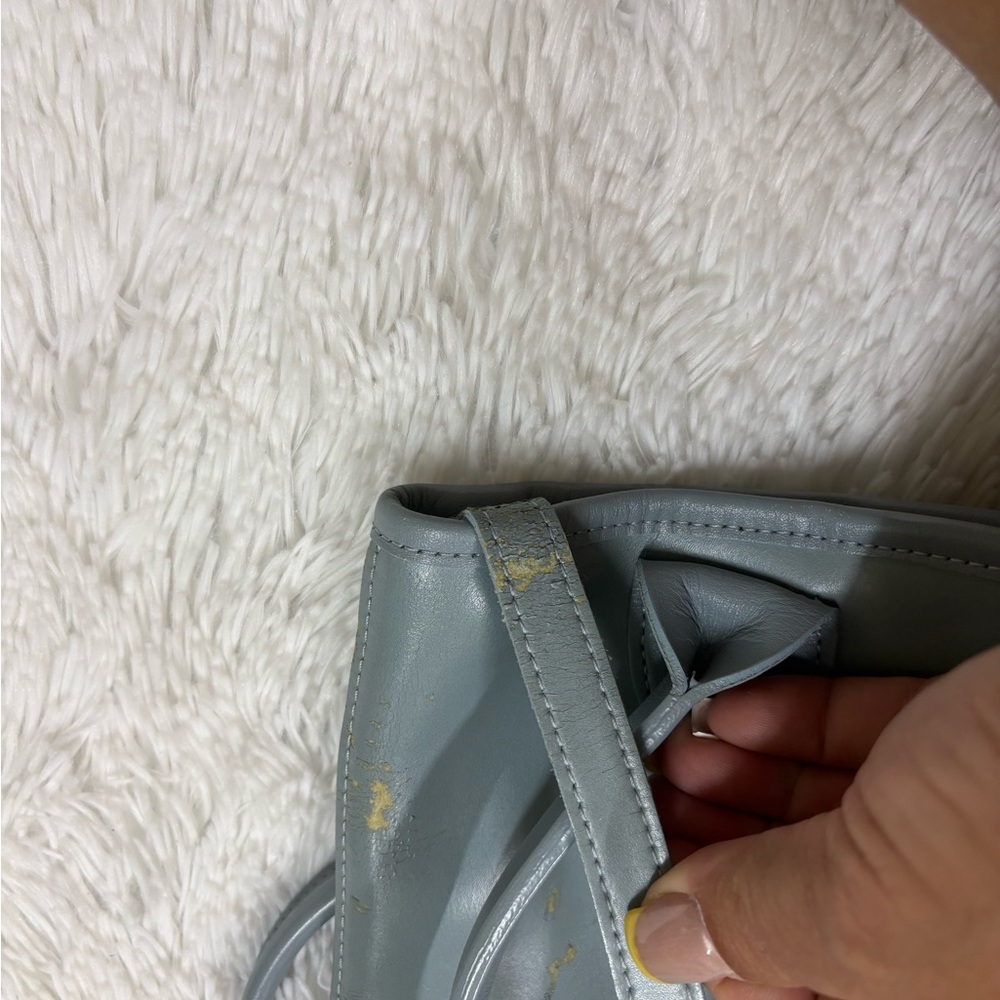 Longchamp Blue-Gray Leather Tote Bag - Picture 14 of 16